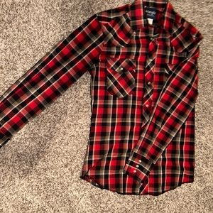 Men’s Wrangler Button Up Long Sleeve Shirt Size M